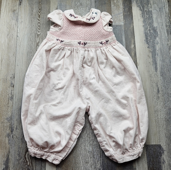 First Impressions 12 m Blush Pink Smock Top Full Body Outfit Balloon Pants - Picture 1 of 8